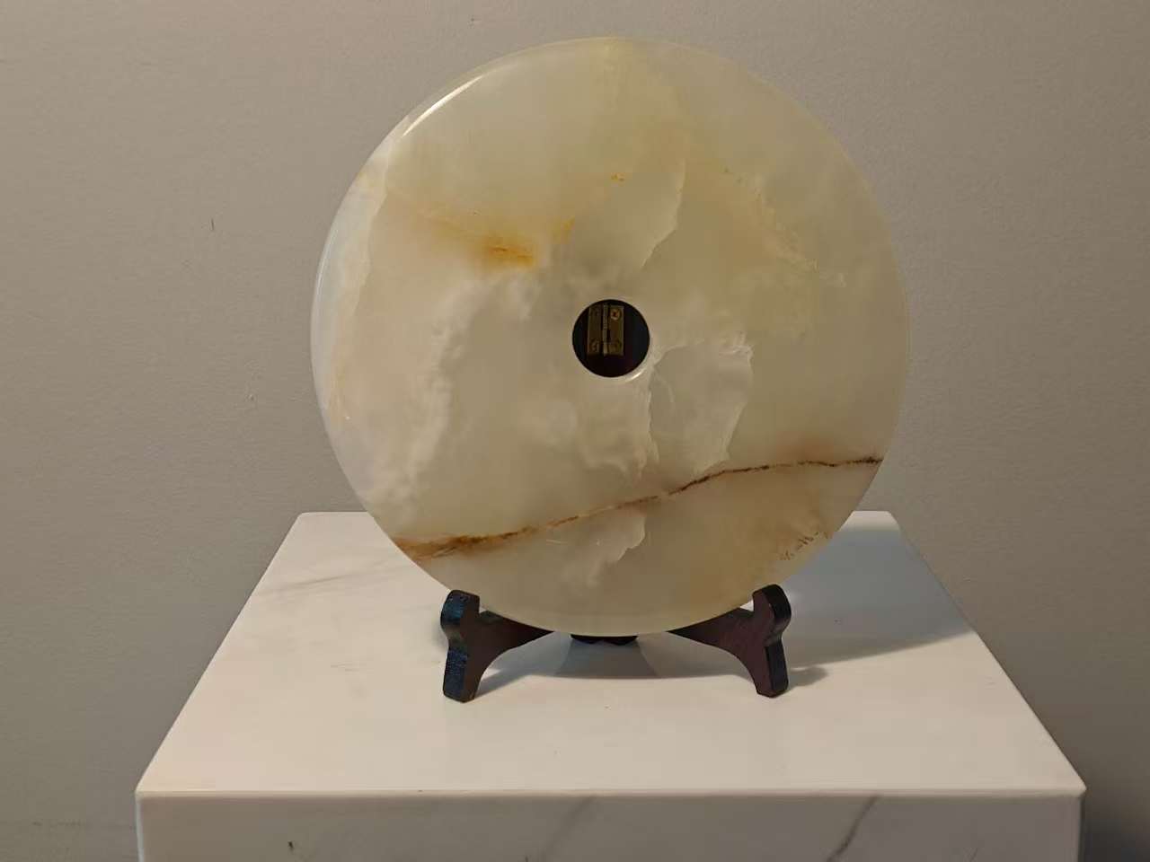 Natural Marble handicraft article - WHITE JADE - Ping An Buckle