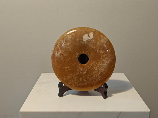 Natural Marble handicraft article - Brown Jade - Ping An Buckle