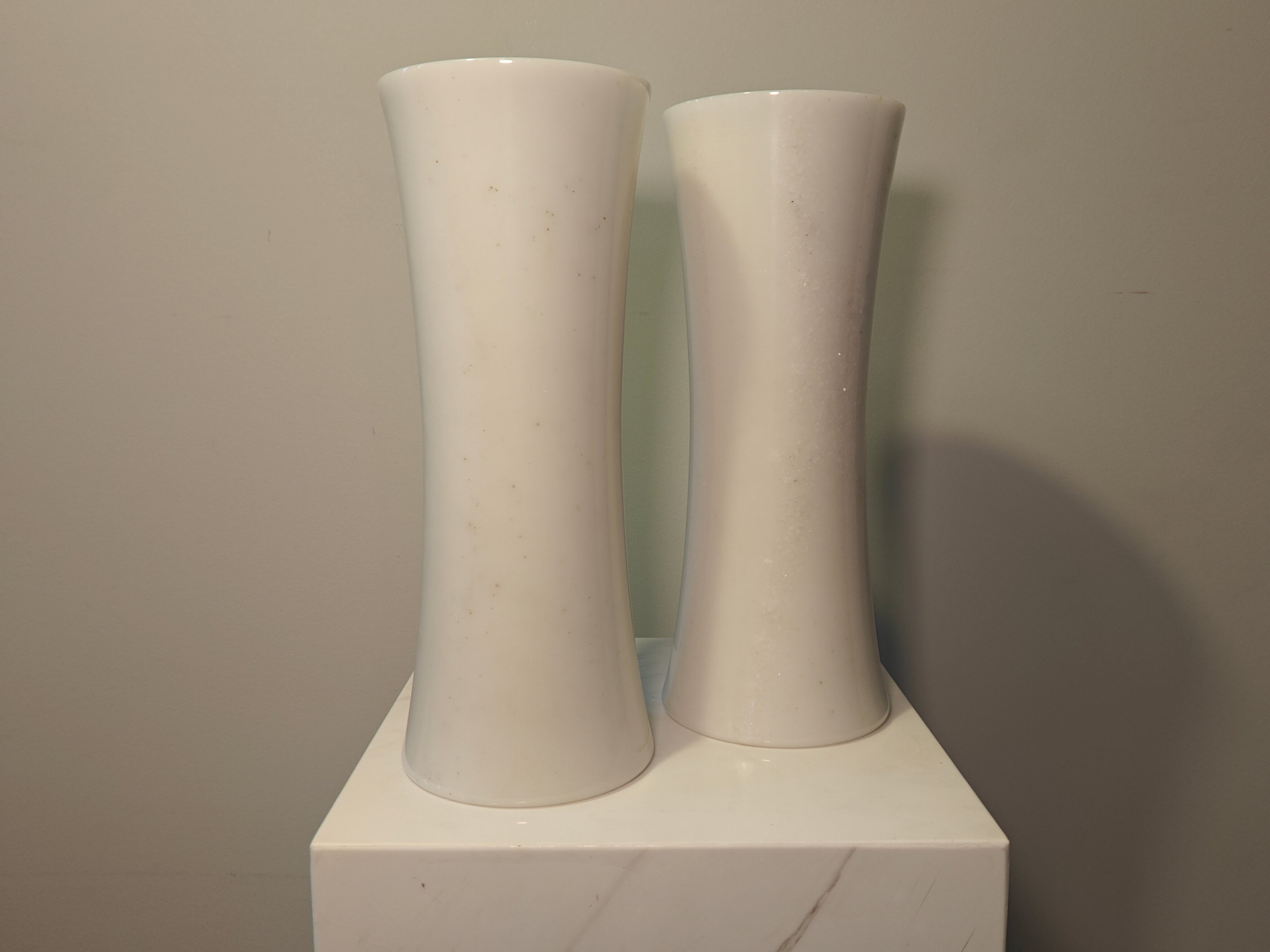 Natural Marble handicraft article - Myanmar White Jade Vase