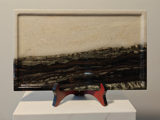 Natural Marble handicraft article - Panda White Table Tray