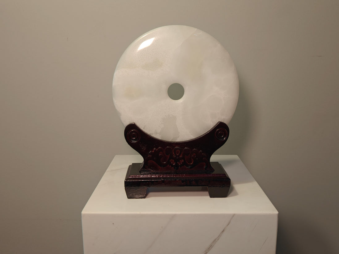 Natural Marble handicraft article - WHITE JADE Ping An Buckle