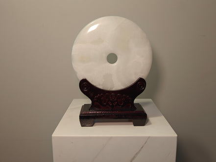 Natural Marble handicraft article - WHITE JADE Ping An Buckle