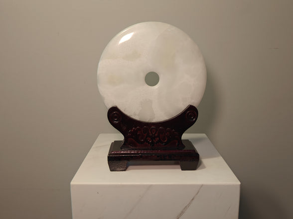 Natural Marble handicraft article - WHITE JADE Ping An Buckle