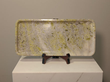 Natural Marble handicraft article - Apple green Table Tray