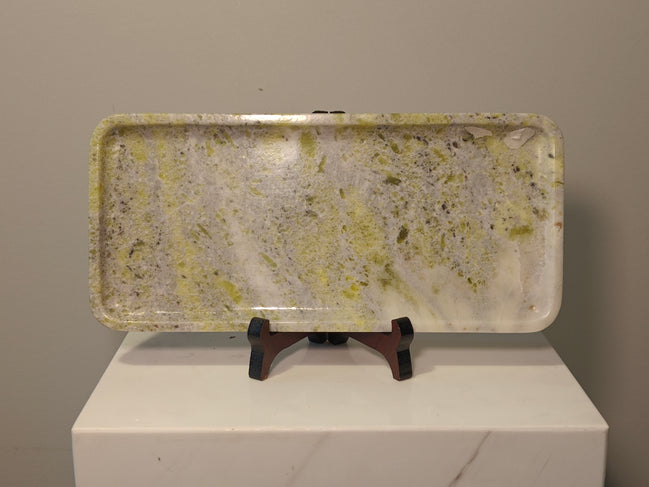 Natural Marble handicraft article - Apple green Table Tray