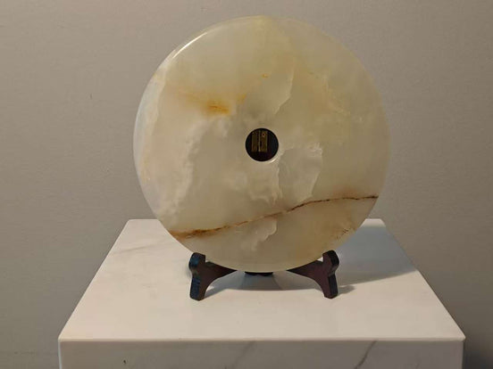 Natural Marble handicraft article - WHITE JADE - Ping An Buckle
