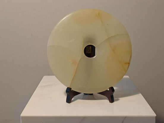 Natural Marble handicraft article - WHITE JADE - Ping An Buckle