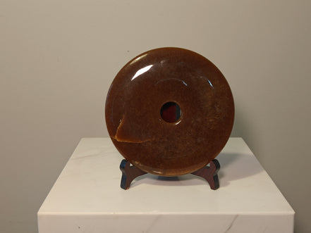Natural Marble handicraft article - Brown Jade - Ping An Buckle