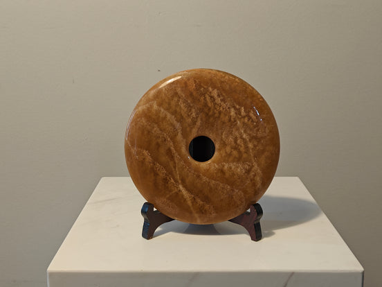 Natural Marble handicraft article - Brown Jade - Ping An Buckle