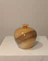 Natural Marble handicraft article - Golden brown jade Apple