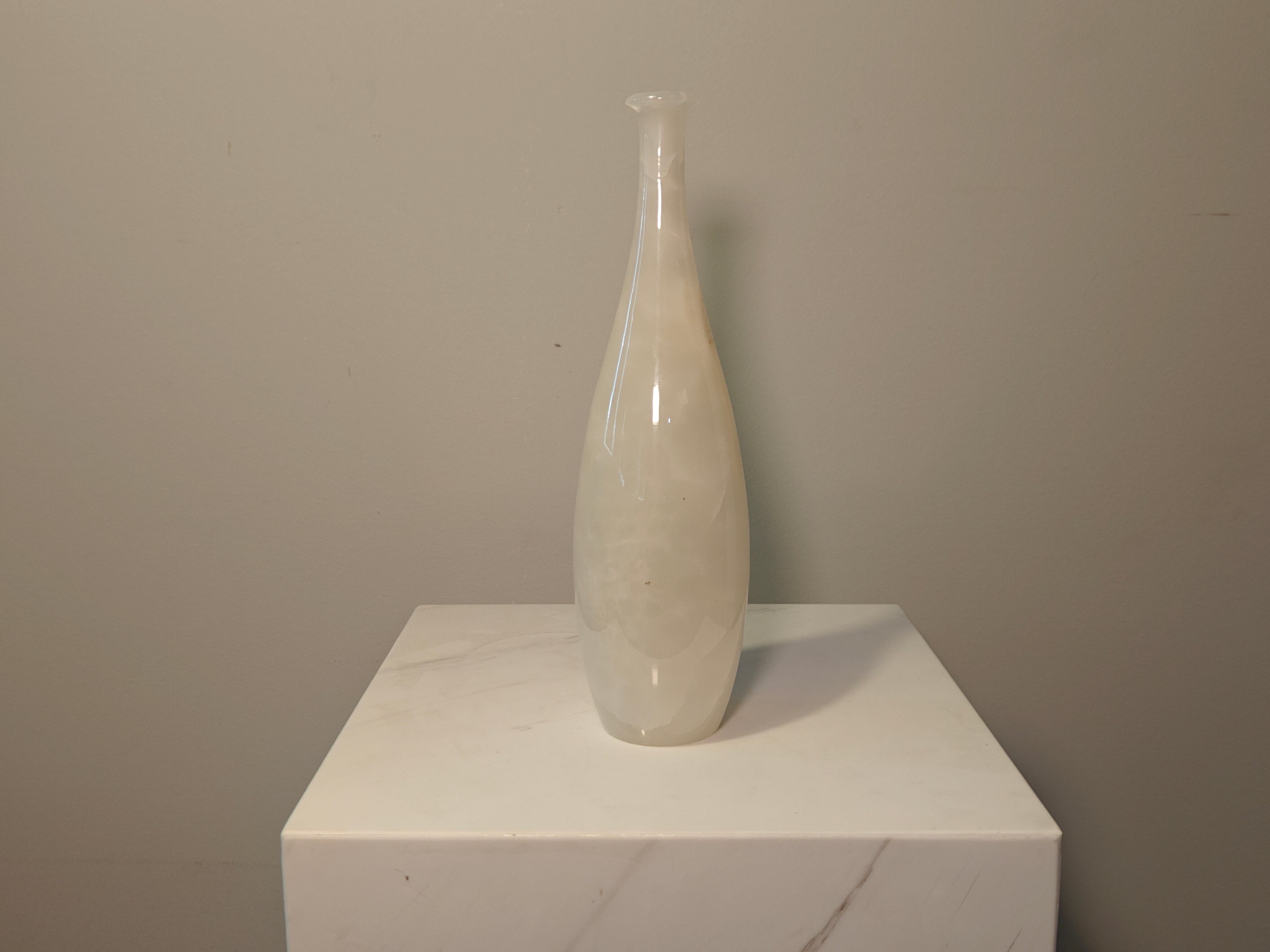 Natural Marble handicraft article - White Jade Vase