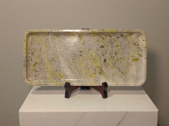 Natural Marble handicraft article - Apple green Table Tray