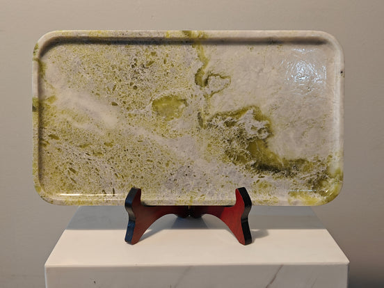 Natural Marble handicraft article - Apple green Table Tray